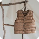 極かるインナーダウンベスト / 軽量 Vネック 防寒 子供用 保温 キッズ服 子供服 ベビー服 おしゃれ かわいい ブラウン 110/120/130 F.Oイン...