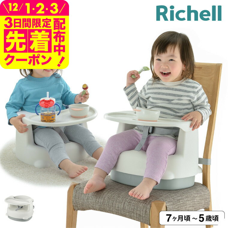 リッチェル ベビーチェア Richell 2WAYごきげんチェアKN ホワイト ローチェア テーブル付き ブースターチェア 抗菌加工 2段階 高さ調整可 ベルト付き ベビー チェア 子供 キッズ 幼児 赤ちゃん 7カ月頃~5才頃 ベビー用品 食事