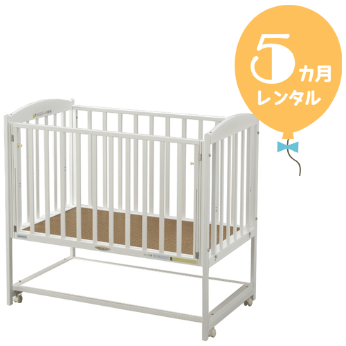 【レンタル5カ月】ハイタイプベッド カインド L型 ホワイト 内寸70×120cm 往復送料無料・組立無料!【宅配発送不可】【レンタル】b346