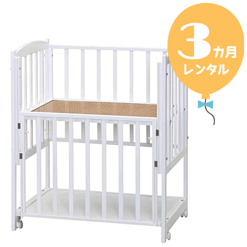【レンタル3カ月】ハイタイプベッド プチモールSS型 ホワイト(内寸60×90cm) 往復送料無料・組立無料!【レンタル】b104