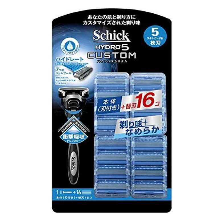 【メール便配送】Schick シック 5枚刃 ハイドロ5 カスタム 本体+替刃16P コストコ COSTCO カミソリ 剃刀