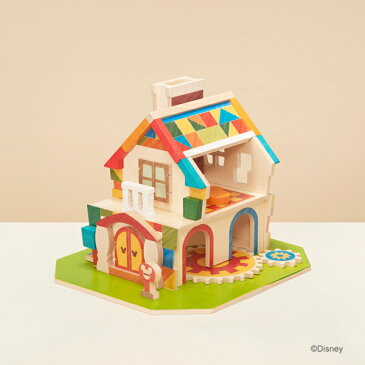 送料無料【Disney|KIDEA】ディズニー キディア ハウス ミッキー&フレンズ 木製 積み木 木のおもちゃ 知育玩具 インテリア おうち時間 入園祝い プレゼント ギフト