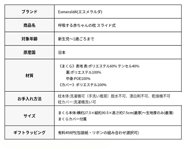 【公式】エスメラルダ 1位獲得 新生児 から使える ベビー枕 赤ちゃん枕 ドーナツ枕 絶壁防止 枕 新生児 枕 向き癖防止 丸い頭 高さ角度調節 通気性抜群 丸洗いOK 出産祝 人気【エスメラルダ枕 最上位モデル 呼吸するドーナツ枕 スライド式】日本製