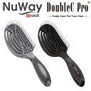 速乾ヘアブラシ ニューウェイ NuWay Double C Pro ブラック グレー 滑りにくい スケルトンブラシ スカルプケア 髪が傷まない キレイになる