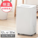 【今だけクーポンで500円OFF】 衣類乾燥モード搭載 除湿機 コンプレッサー 30畳 対応 コンプレッサー式 12L/日 タンク 3L 除湿器 衣類乾燥除湿機 除湿乾燥機 衣類乾燥 衣類乾燥機 部屋干し 室内干し 湿気対策 結露 梅雨 カビ対策 コンパクト