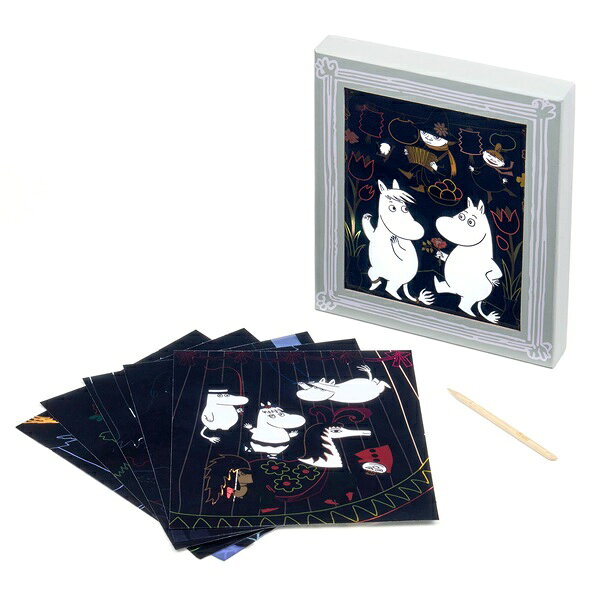 ボーネルンド ムーミンのステンドグラスアート 6シート入り 木製スクラッチペン付き アヴニール（ドイツ）ステンドグラス・アート 【北海道・沖縄及び離島発送不可】 2