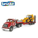 【おまけステッカー同梱】Bruder（ブルーダー）MACK トラック＆JCB 4CXバックホーローダー BR02813 工事現場で働くくるま【北海道 沖縄及び離島発送不可】