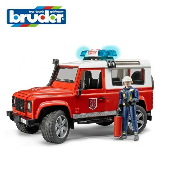 Bruder（ブルーダー）Land Rover Def.ワゴン消防カスタム （フィギュア付き）BR02596 ランドローバー ディフェンダー 1:16【北海道 沖縄及び離島発送不可】