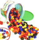 ひも通し カラービーズ スーパービーズ プラスチック製 245ピース ひも8本付 HAVO社 Superbeads 【※北海道・沖縄及び離島発送不可】