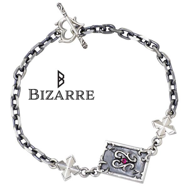 ビザール BIZARRE トランプ ハート シルバー マンテル ブレスレット アクセサリー 合成ルビー シルバー925 スターリングシルバー SBP045
