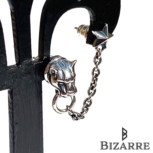 ビザール BIZARRE フレグランス ド パンサー&スター ダブル シルバー ピアス メン...