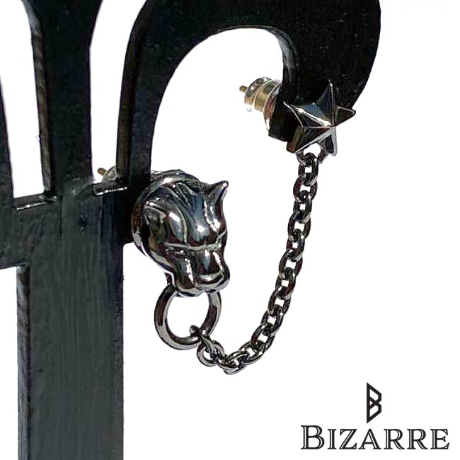 ビザール BIZARRE フレグランス ド パンサー&スター ダブル シルバー ピアス メン...