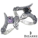 ビザール BIZARRE Ouroboros Collection Eternal シルバー ペアリング ペアーリング ブラックスピネル アメジスト ロードライドガーネット ヘビ 指輪 アクセサリー 12～18号 6～14号 925 スターリングシルバー SRJ116-117-P