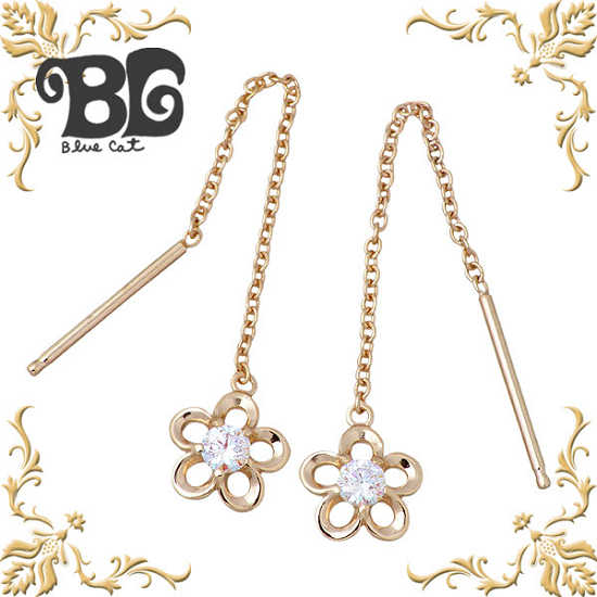 【ポイント5倍！30日まで！】 ブルーキャット Blue Cat シルバー ミスティック キュービック ピアス アクセサリー ピンクゴールド フラワー 2個売り シルバー925 スターリングシルバー SEV695-1237