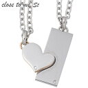 【ポイント10倍! スーパーSALE!】 クロストゥーミー close to me メッセージプレート ステンレス ハートペアネックレス アクセサリー 金属アレルギー対応 キュービックペンダントトップ アクセサリー アレルギーフリー SN11-023-024-P(4)