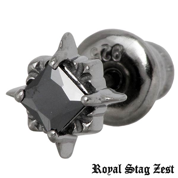 ロイヤルスタッグゼスト Royal Stag Zest シルバー ピアス アクセサリー ブラックキュービック スタッドタイプ メンズ 1個売り 片耳用 SP25-020