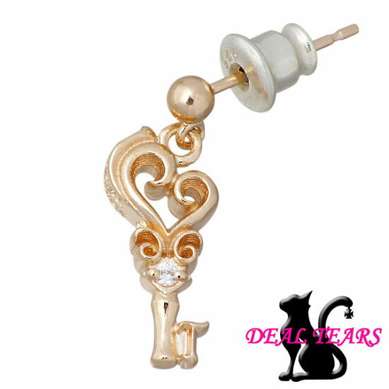 【ポイント5倍！ブラックフライデー！】 ディールティアーズ DEAL TEARS ワンドロップ シルバー ピアス アクセサリー キー ピンク 1個売り キュービック シルバー925 スターリングシルバー ディールデザイン DEAL DESIGN 399321PK