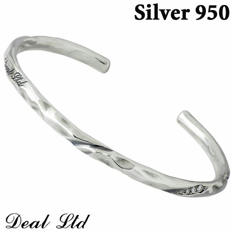 ディールエルティーディー DEAL LTD HAMMERD LINE BANGLE シルバー バングル アクセサリー CZ ブレスレット アクセサリー シルバー...