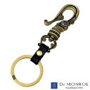 【ポイント10倍! マラソン期間中】 ドクターモンロー Dr MONROE 真鍮 キーリング 牛革 キュービック キーホルダー KC-03