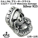 【ポイント5倍! 13日まで!】 エフエーエル F.A.L FAL シルバー リング 13号~32号 指輪 アクセサリー メンズ アナーキースマイル Welcome damage FA-R-0125