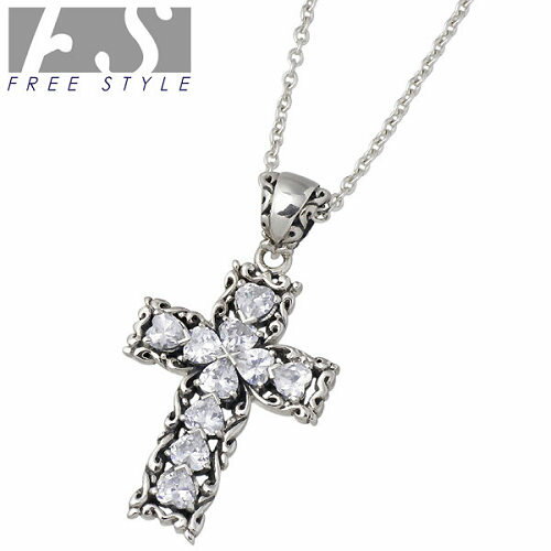 フリースタイル FREE STYLE クロス シルバー ペンダントトップ アクセサリー キュービック ハート チェーン別売り シルバー925 スターリングシルバ...