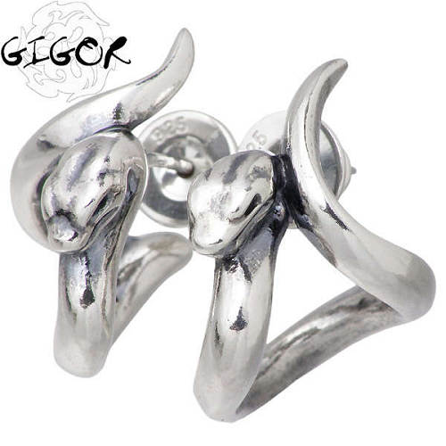 ジゴロウ GIGOR スネイヴィー シルバー ピアス アクセサリー 蛇 2個売り 両耳用 シルバー925 スターリングシルバー NO-267-268-P
