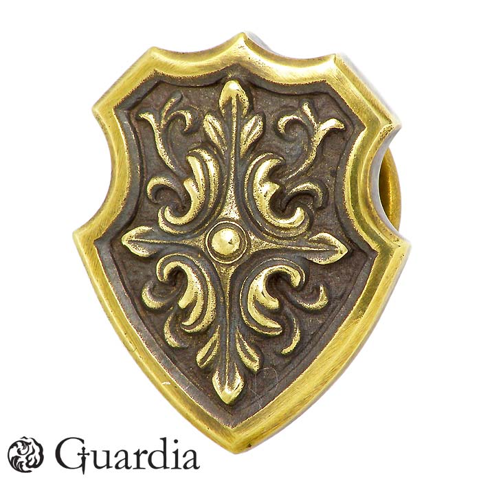 ガルディア Guardia 真鍮 ピンバッジ Crossed Acanthus エンブレム メンズ ATBC-003BR