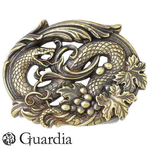 【ポイント5倍!ブラックフライデー!】 ガルディア Guardia Dionysos ディオニュソス ベルトバックル 真鍮 蛇 ATBT-002