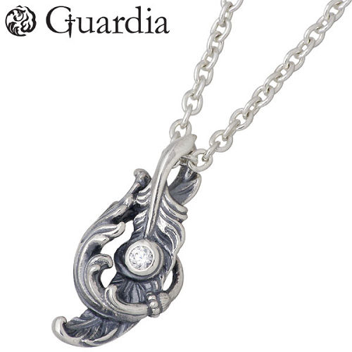 ガルディア Guardia Musa 羽X唐草 シルバー ネックレス アクセサリー チェーン付き クリアキュービック シルバー925 スターリングシルバー AT...