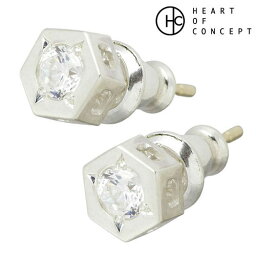 ハートオブコンセプト HEART OF CONCEPT ストーン シルバー ピアス アクセサリー クリア キュービック 2個売り 両耳用 スタッドタイプ シルバー925 スターリングシルバー HCE-4CZ-P