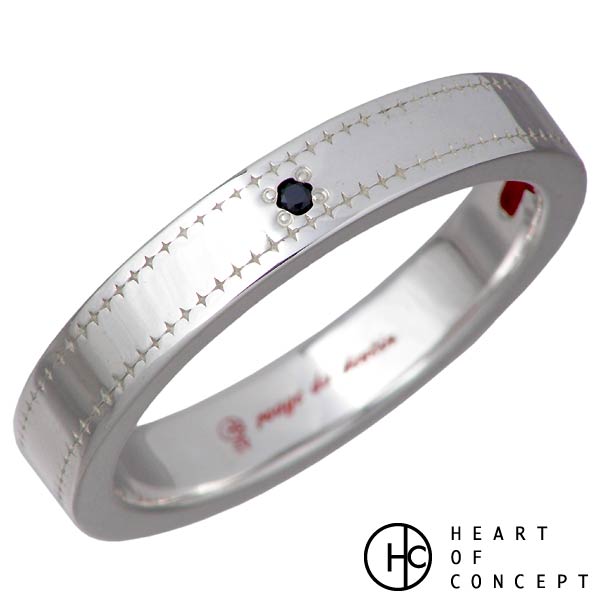 ハートオブコンセプト HEART OF CONCEPT スター ライン シルバー リング 指輪 アクセサリー メンズ ブラックダイヤモンド 13～21号 HCR-275BKD
