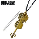 ホロウ HOLLOOW バイオリン シルバー ネックレス アクセサリー チェーン付き キュービック ゴールドコーティング シルバー925 スターリングシルバー ...