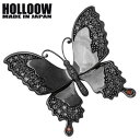 ホロウ HOLLOOW バタフライ シルバー ブローチ キュービック ブラックコーティング 蝶 シルバー925 スターリングシルバー KHP-120BK