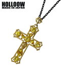 ホロウ HOLLOOW ラプソディー シルバー ネックレス アクセサリー チェーン付き ゴールドコーティング スカル ドクロ 髑髏 クロス 十字架 シルバー92...
