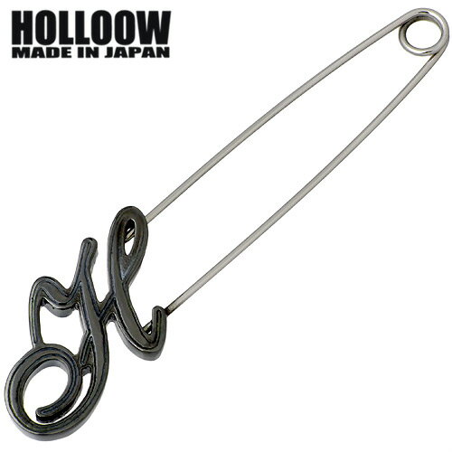 ホロウ HOLLOOW Hロゴ シルバーピン ブローチ ブラックコーティング シルバー925 スターリングシルバー KHP-157BK