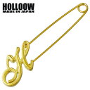 【ポイント5倍! 18日まで!】 ホロウ HOLLOOW Hロゴ シルバーピン ブローチ ゴールドコーティング シルバー925 スターリングシルバー KHP-1...