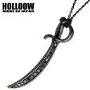 ホロウ HOLLOOW レフトナイフ シルバー ネックレス アクセサリー チェーン付き ブラックコーティング キュービック 剣 シルバー925 スターリングシル...