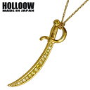 ホロウ HOLLOOW レフトナイフ シルバー ネックレス アクセサリー チェーン付き ゴールドコーティング キュービック 剣 シルバー925 スターリングシル...
