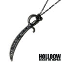 ホロウ HOLLOOW ライト ナイフ シルバー ネックレス アクセサリー チェーン付き ブラックコーティング キュービック 剣 シルバー925 スターリングシ...