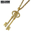 【ポイント5倍! 30日まで! 】 ホロウ HOLLOOW マスター キー シルバー ネックレス アクセサリー チェーン付き ゴールドコーティング キュービック カギ 鍵 クロス 十字架 シルバー925 スターリングシルバー KHP-278GD(4)
