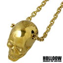 【ポイント3倍!18日限り 】 ホロウ HOLLOOW ニル スカル シルバー ネックレス アクセサリー チェーン付き ゴールドコーティング ドクロ 髑髏 シル...