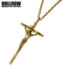 ホロウ HOLLOOW ワールドオブザ クロス シルバー ネックレス アクセサリー チェーン付き ゴールドコーティング キュービック 十字架 シルバー925 ス...