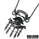 ホロウ HOLLOOW ブラック ベアード シルバー ネックレス アクセサリー チェーン付き ブラックコーティング スカル ドクロ 髑髏 ナイフ シルバー925 スターリングシルバー KHP-286BK