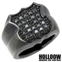 ホロウ HOLLOOW エンブレムΩ シルバー リング ブラックコーティング キュービック 10〜25号 指輪 アクセサリー シルバー925 スターリングシルバ...