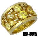 【ポイント5倍! 18日まで!】 ホロウ HOLLOOW ラプソディー シルバー リング ゴールドコーティング キュービック スカル ドクロ 髑髏 10〜25号...
