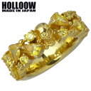 【ポイント5倍! 13日まで!】 ホロウ HOLLOOW ダージュ シルバー リング ゴールドコーティング キュービック スカル ドクロ 髑髏 10〜25号 指...