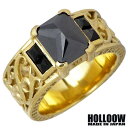 ホロウ HOLLOOW Q.A.R ヴェンデッタ シルバー リング ゴールドコーティング オニキス 10〜25号 指輪 アクセサリー シルバー925 スターリン...
