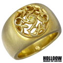 ホロウ HOLLOOW Q.A.R ラウンド トライバル リリー シルバー リング ゴールドコーティング キュービック ユリ 百合 唐草 13〜25号 指輪 ア...