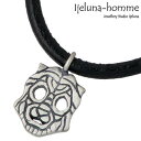 【ポイント5倍! 13日まで!】 アイジェルナ オム Ijeluna-homme ビースト プレート 小 シルバー ネックレス アクセサリー 革ヒモ付き シルバ...