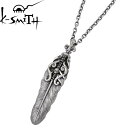 【ポイント5倍! 15日まで!】 ケースミス K-SMITH シルバー フェザー ネックレス アクセサリー キュービック スカル シルバー925 スターリングシルバー KI-022-A-BCZ